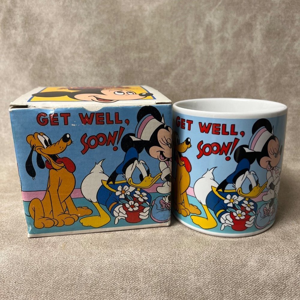 Vintage Disney Applause Mickey Mouse Mug Cup-Get Well Soon